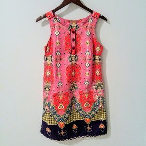 Anthro Maeve Retro Pink Dress